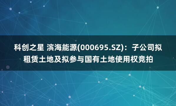 科创之星 滨海能源(000695.SZ)：子公司拟租赁土地及拟参与国有土地使用权竞拍